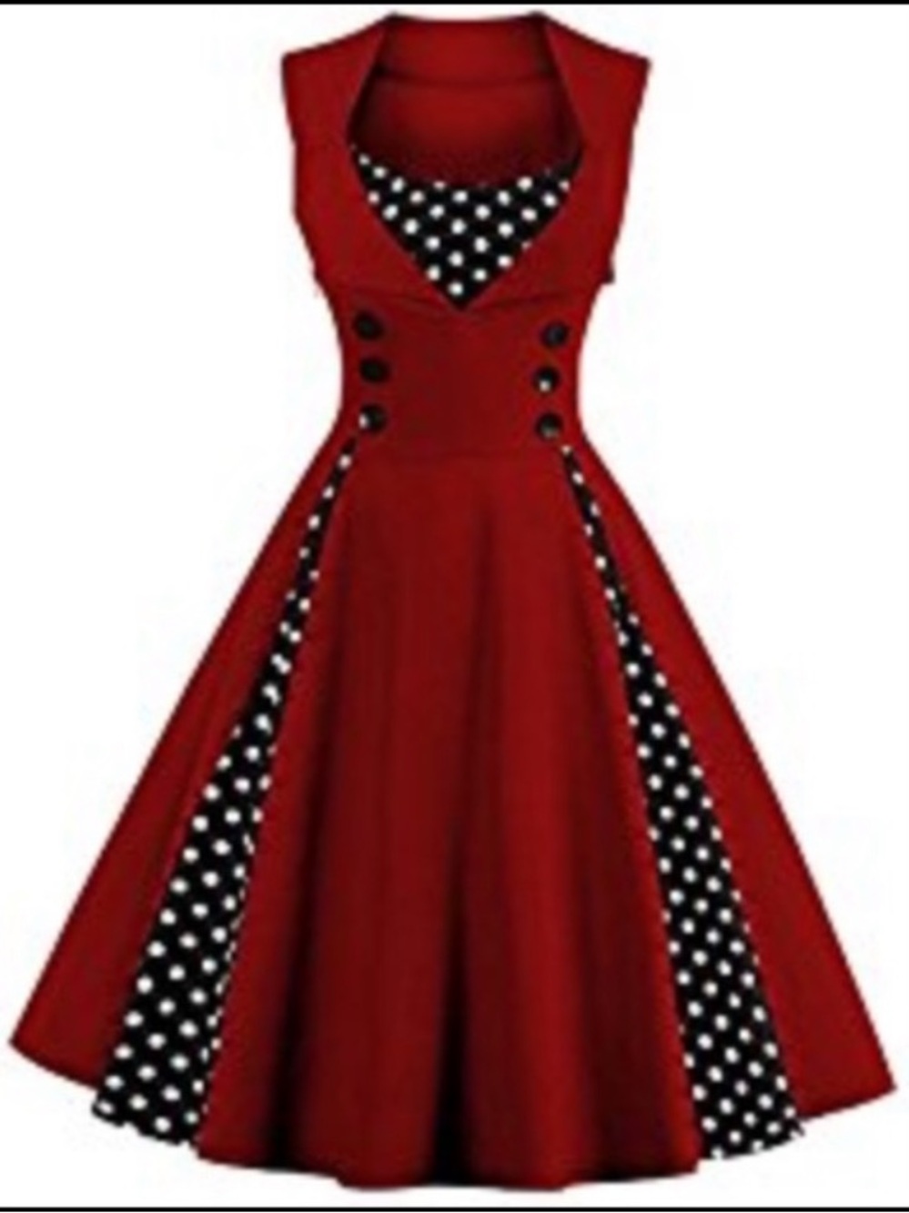 Killreal Womens Polka Dot Rockabilly Vintage type Party Midi Dress Size L New